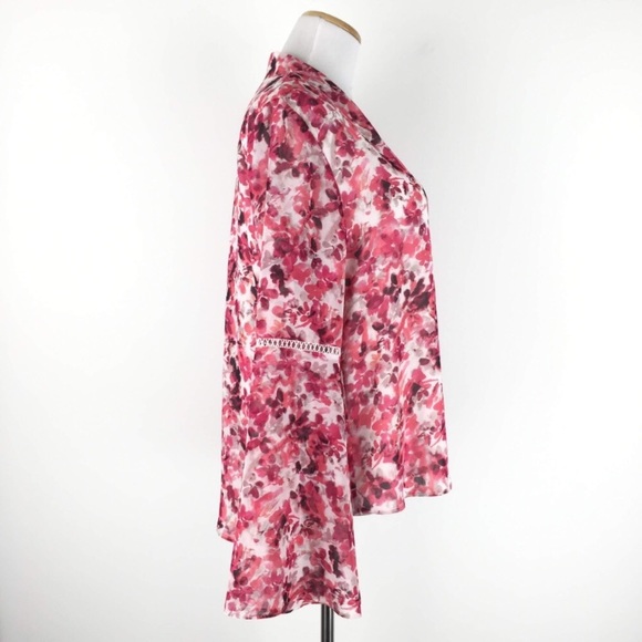 Calvin Klein Pink Floral Bell Sleeve Blouse 👚 - Picture 6 of 6